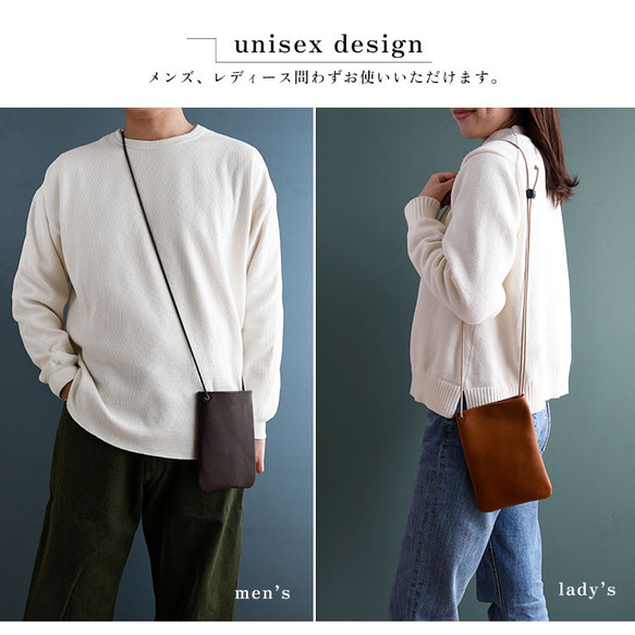 スマホショルダー ポシェット 本革 スマホポーチ サコッシュ ソフトオイルレザー シンプル ギフト 7枚目の画像