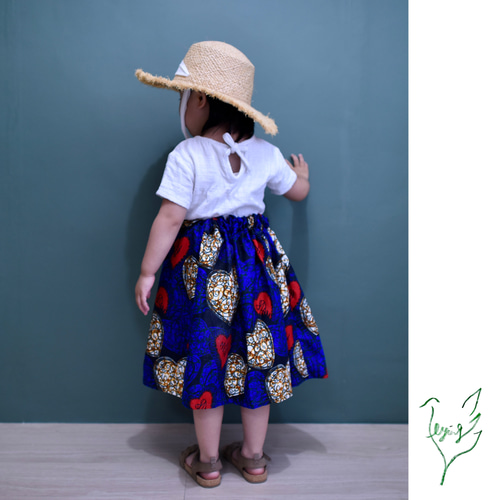 Africa〜アフリカンファブリック キッズ ギャザースカート