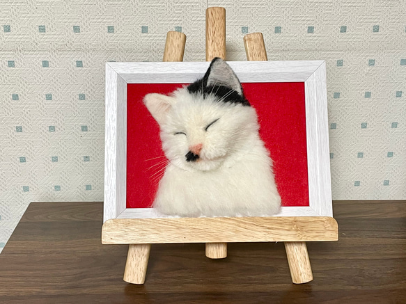 ブチ猫＊羊毛フェルト＊壁飾り