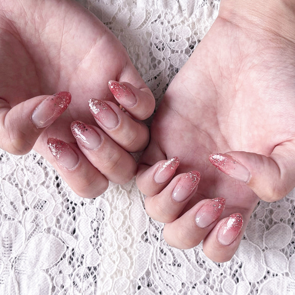 OIOI出店♡ネイルチップ韓国綺麗量産型地雷ワンホンネイルピンク  