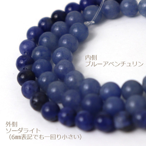 ソーダライト ブルーアベンチュリン ハウライトトルコ 6～8mm 丸