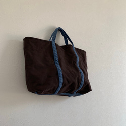 【A4対応】【即納可】帆布　BASIC TOTE ( M )  バイカラー  内ポケットあり 3枚目の画像