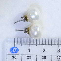 (獨一無二)單只淡水珍珠穿孔耳環(特大11mm,鈦柱) 第5張的照片