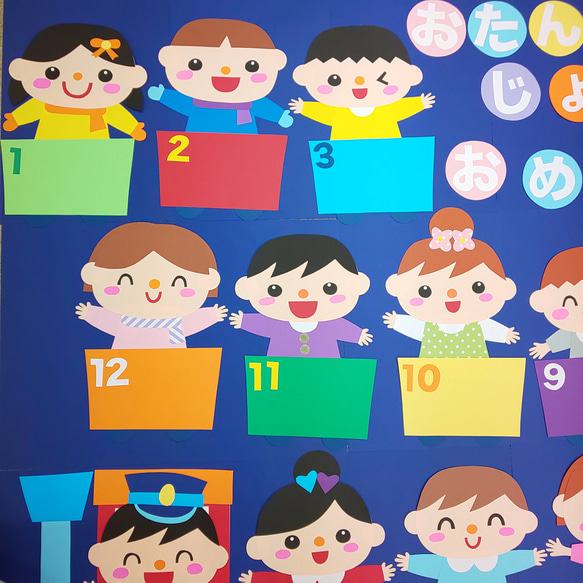 おたんじょうびの汽車ぽっぽー 保育園･幼稚園･児童館等の壁面飾り 2枚目の画像