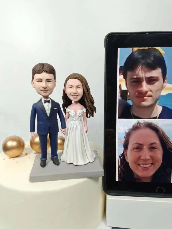 ケーキトッパー オーダーメイド 似顔絵プレゼント フィギュア人形ぬいぐるみ 結婚式祝い 周年記念日 夫婦 カップル 両親 