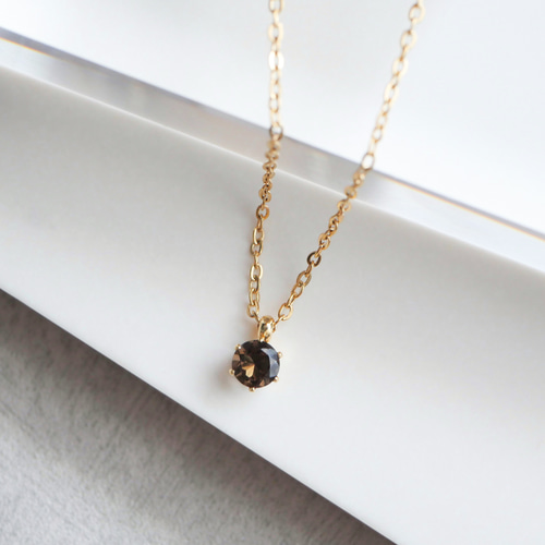 【いろいろアレンジ】スモーキークォーツの天然石ロングネックレス MARIHA(マリハ) Organic Gems ロングネックレス スモーキー