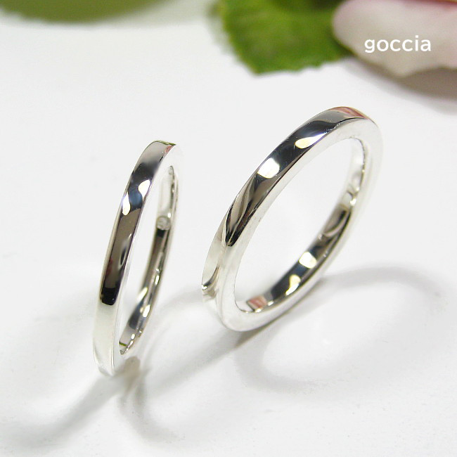 ペアリング（シルバー製のシンプルデザイン）(173R、174R）