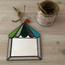 鏡　ステンドグラス　テント柄⭐️ 3枚目の画像