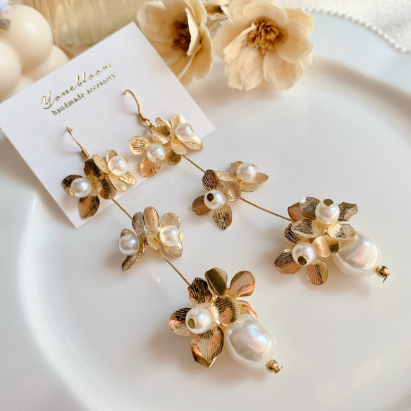 ピアス フラワー ゴールド 最高 ゴールド フラワーピアス 商品番号