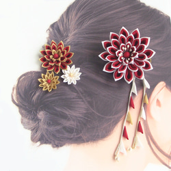 Set of hair ornaments/Flexible arrangement /red,white 第3張的照片