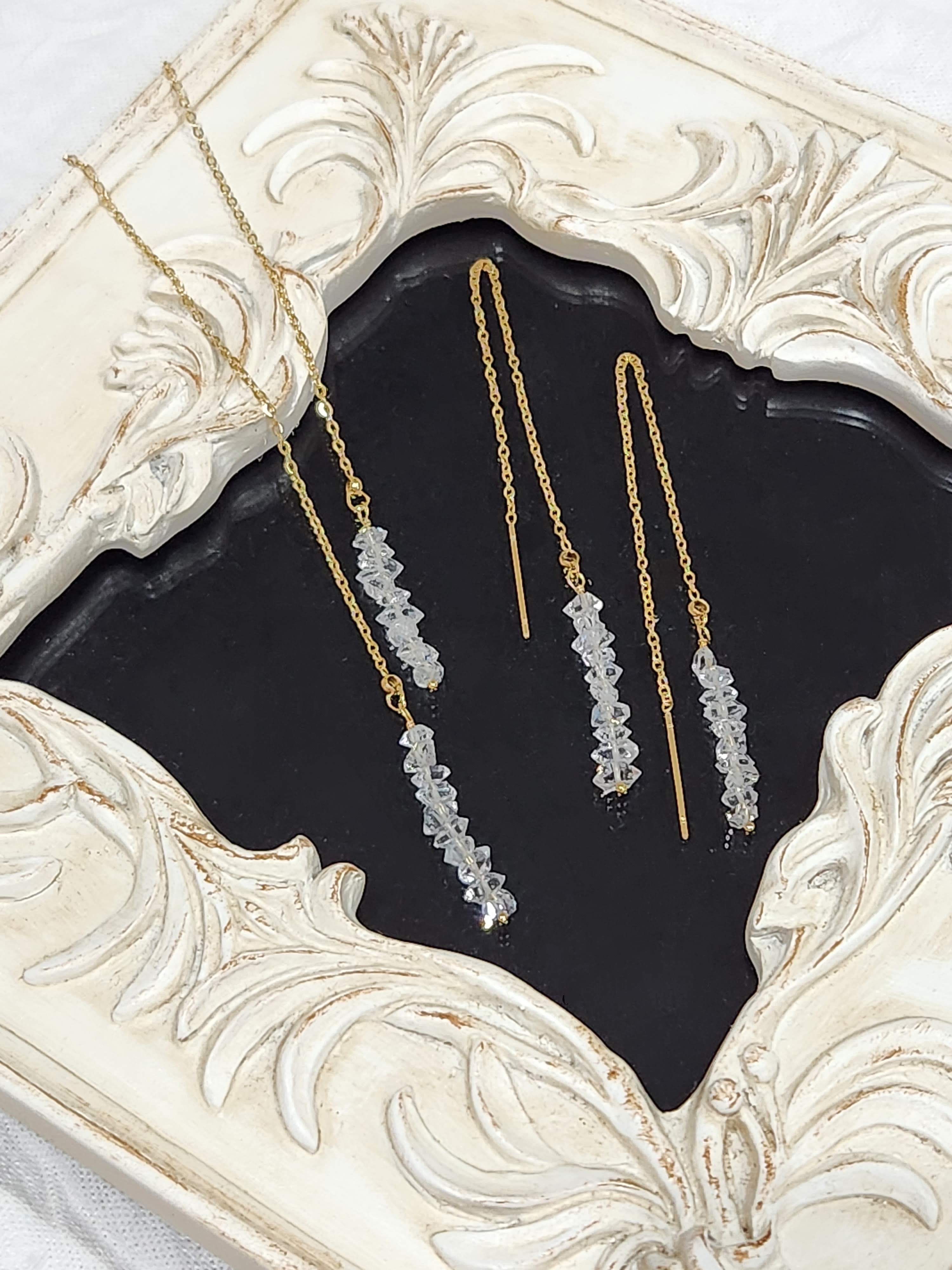 スティック　パキスタンハーキマー（天然）　アメリカンピアス