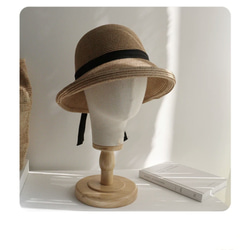折りたたみできる リボンの麦わら帽子2colors 選べる 大人 レディース 2枚目の画像
