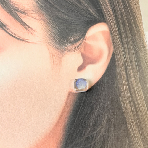 ネモフィラミニピアス / イヤリング / レジン / ドライフラワー ピアス