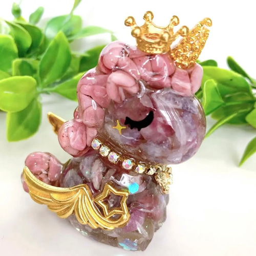 幸運引き寄せ♡オルゴナイト 艶々ユニコーン オブシディアン 邪気祓い