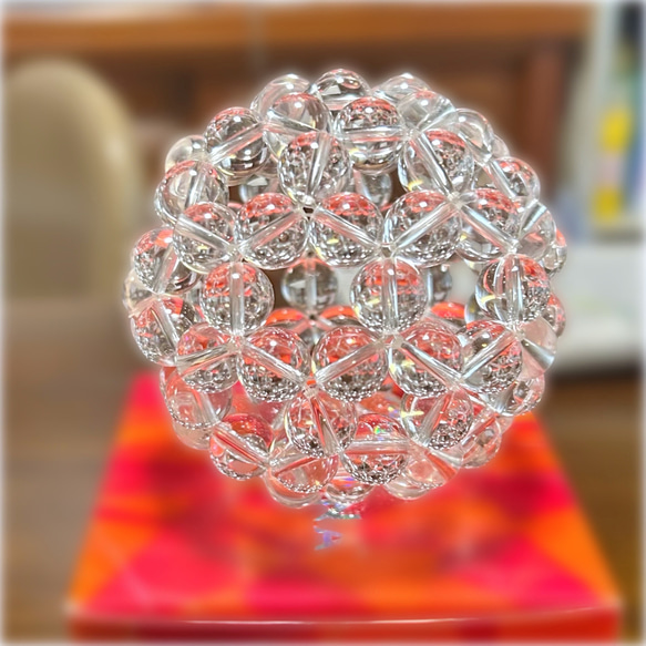 上質3A水晶フラーレン　８㎜　台座付き　ハンドメイド 上質3A水晶フラーレン 8㎜ 台座付き ハンドメイド