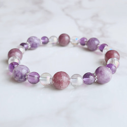 愛の告白のお守り ローズクォーツ ムーンストーン アメジスト パワー