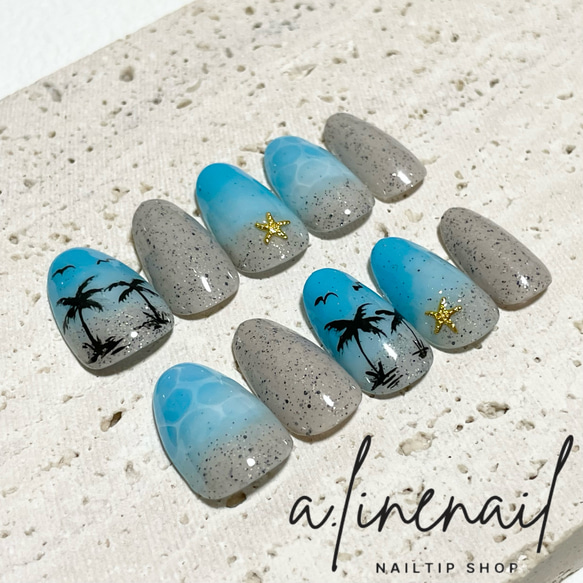 パームツリー/椰子の木ネイル/夏ネイル ネイルチップ（つけ爪） a.line  