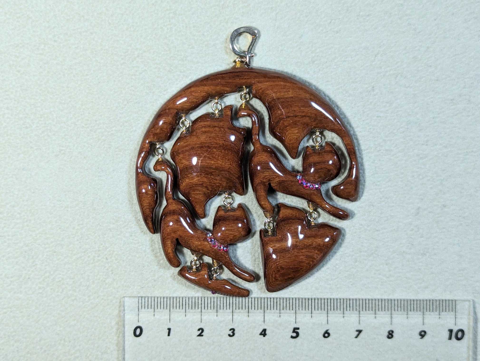 木製　ペンダントトップ　（　ねこ　）