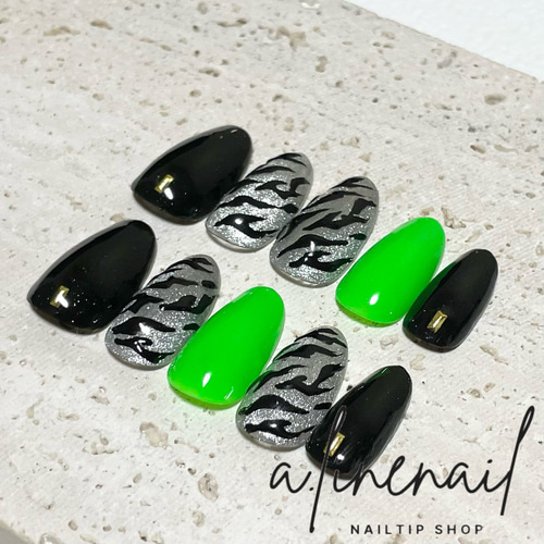 ゼブラネイル/マグネットネイル/アニマル柄 ネイルチップ（つけ爪） a