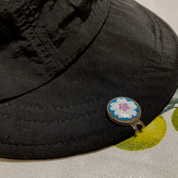 ゴルフマーカー　七宝焼き　ハット　帽子　装着　パンダ　桜 4枚目の画像