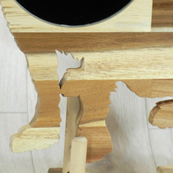 犬形鏡　チワワ（ロングコート）【木製（アカシア集成材）】 6枚目の画像