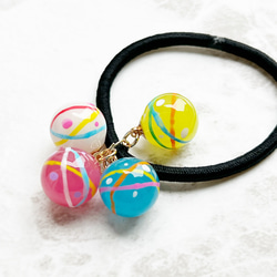 選べるデザイン！レトロかわいいヨーヨーのヘアゴム 選べるカラー 水