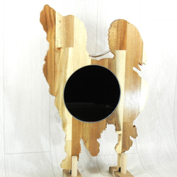 犬形鏡　ゴールデンレトリーバー【木製（アカシア集成材）】 1枚目の画像