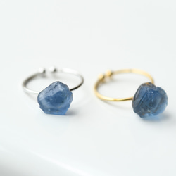 藍色螢石戒指均碼寶石礦物天然石材 Handoid 配件（No.2384） 第4張的照片