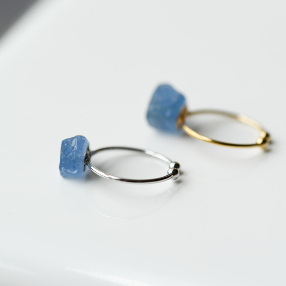 藍色螢石戒指均碼寶石礦物天然石材 Handoid 配件（No.2384） 第5張的照片