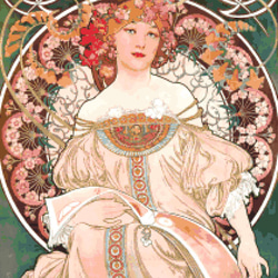 手刺繍　絵画　アルフォンスミュシャ 0_eff664a78855ac2005581c044667