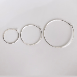 14kgf silver925 square wire hoop 25 35 50 フープ ピアス 10枚目の画像