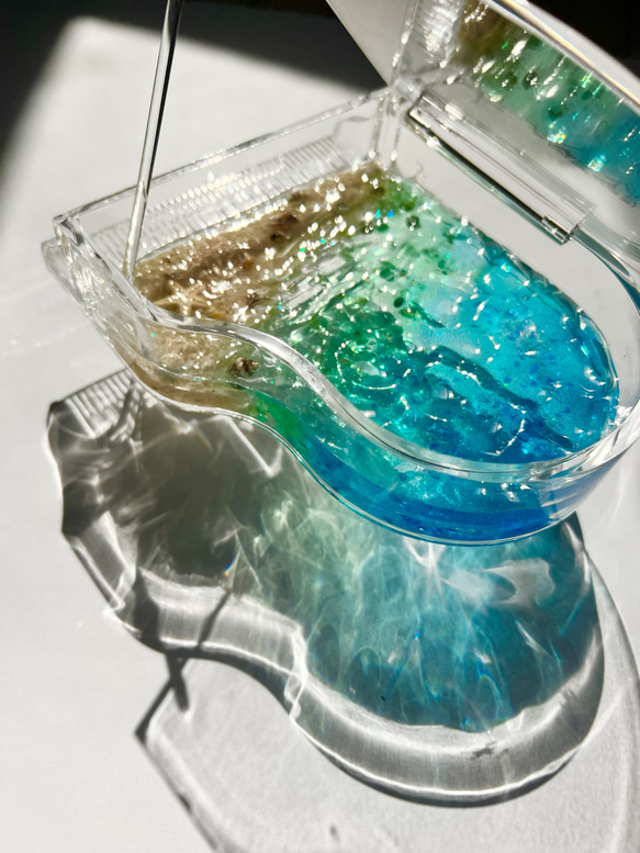 オーダー品 海のグランドピアノ 記念品 発表会 波紋 水面 レジン