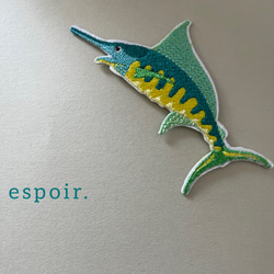 魚　fish アイロンワッペン　刺繍ワッペン 1枚目の画像