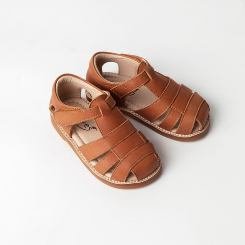 天然牛革 】 本革 子供用サンダル 茶色 ブラウン ユニセックス 靴 Dear