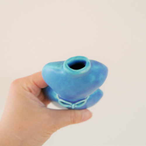 陶器 壁掛け花瓶 天色トルコブルー】ひょうたん 青 蒼 ギフト 月