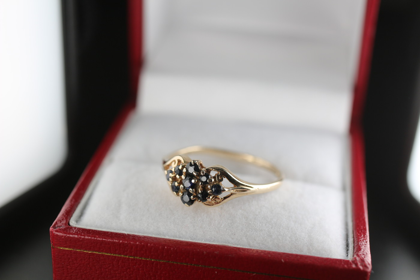 英国 1982年 イギリス ビンテージ ゴールド 指輪 リング レディース 天然 サファイア 純金率 375 J78