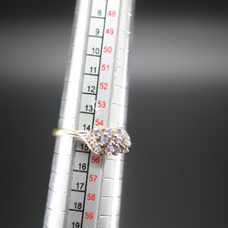 イギリス ビンテージ ゴールド リング 指輪 レディース 天然 タンザナイト ダイアモンド 純金率 375 宝石 J86 6枚目の画像