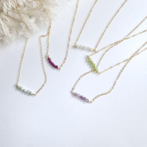★mikia×beams★天然石ネックレス★美品★ 極小天然石の華奢ネックレス ネックレス・ペンダント U & Mi