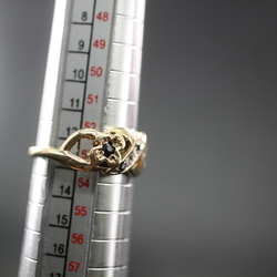 英国 1991年 イギリス ビンテージ ゴールド リング 指輪 レディース 天然 サファイア ダイアモンド J91 4枚目の画像