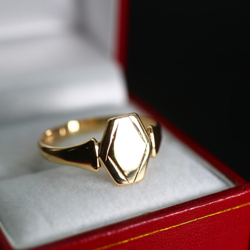 絶品 英国 イギリス ゴールド リング 指輪 9ct ビンテージ 純金 純金率 
