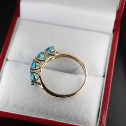 絶品 英国 イギリス ゴールド リング 指輪 9ct 天然 アパタイト ビンテージ 純金 純金率 375 宝石 J94 5枚目の画像
