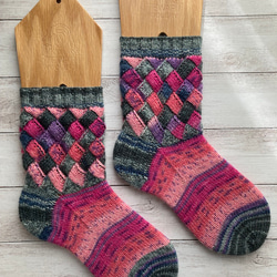 手編み 手染め糸のシルクモヘアソックス 靴下 miyuka 通販 18326703