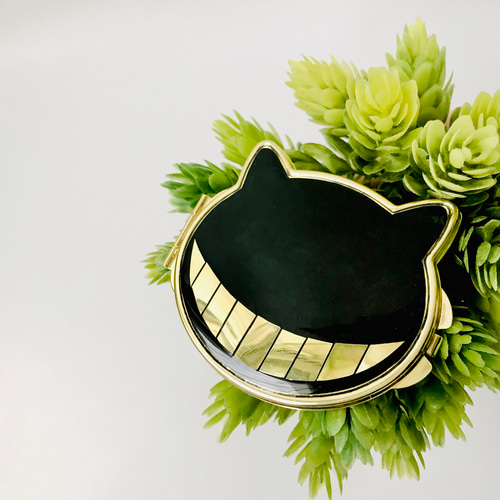 不思議の国のアリス」【チェシャネコ】ゴールド コンパクトミラー