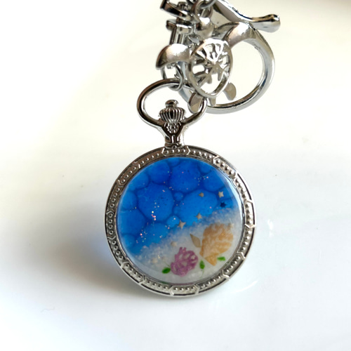 沖縄】海辺のキーホルダー 《星砂・貝殻・珊瑚封入