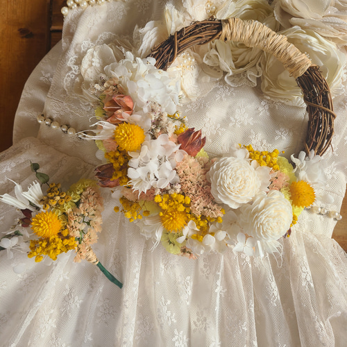 ドライフラワーリースブーケとブートニア～stay with me forever