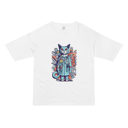 ビッグTシャツ ビッグシルエット 猫ドクター キャットドクター コットンTシャツ：送料無料 12枚目の画像