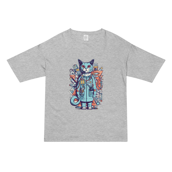 ビッグTシャツ ビッグシルエット 猫ドクター キャットドクター コットンTシャツ：送料無料 11枚目の画像