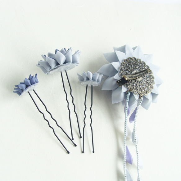 Set of hair ornaments/Flexible arrangement /blue 第4張的照片