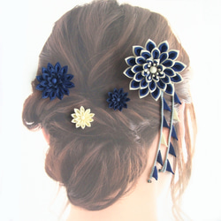 Set of hair ornaments/Flexible arrangement /blue 第2張的照片