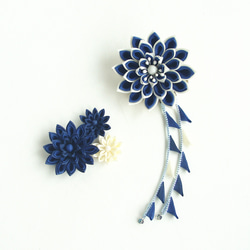 Set of hair ornaments/Flexible arrangement /blue 第1張的照片